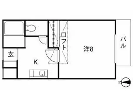 カーサアタゴ(1K/1階)の間取り写真