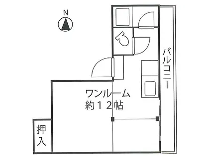 WILDCAT帝塚山(ワンルーム/5階)の間取り写真