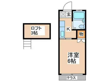 ハイネスユタカ(1K/1階)の間取り写真