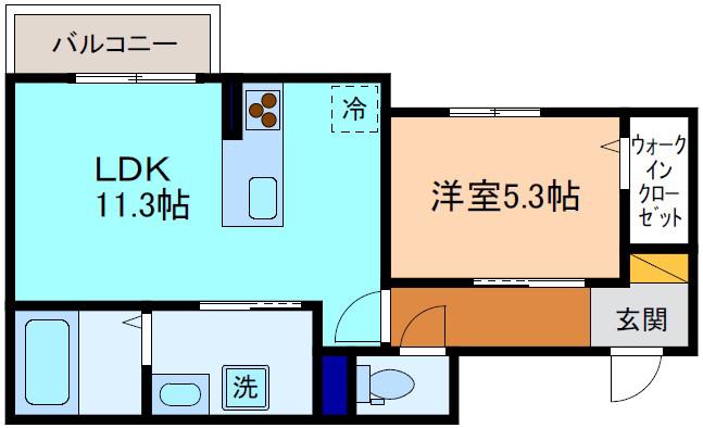AIKU(1LDK/1階)の間取り写真