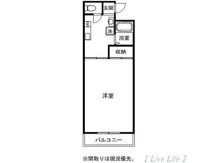 後藤マンション(1K/2階)の間取り写真