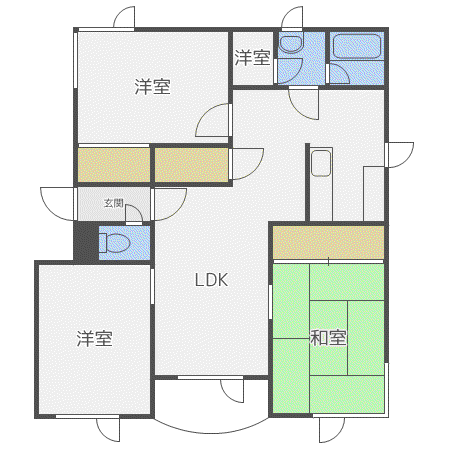 サンパーク北36(3LDK/4階)の間取り写真