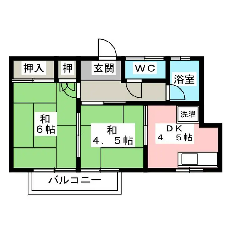 仲町ハイツ 2階階 間取り