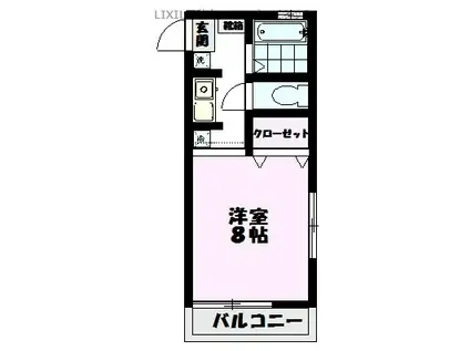 プレジール上所(1K/1階)の間取り写真