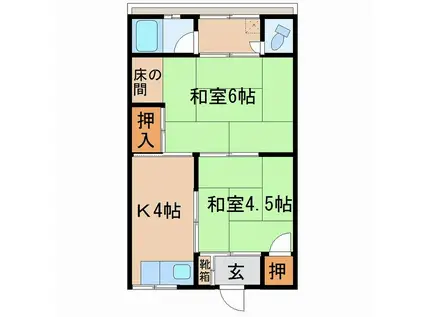 コーポ湊II(2K/3階)の間取り写真