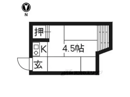 四条ハイツ(ワンルーム/3階)の間取り写真