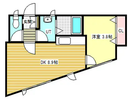 パークサイドI(1DK/2階)の間取り写真
