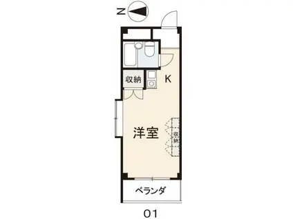 クリキマンション宮脇(ワンルーム/1階)の間取り写真