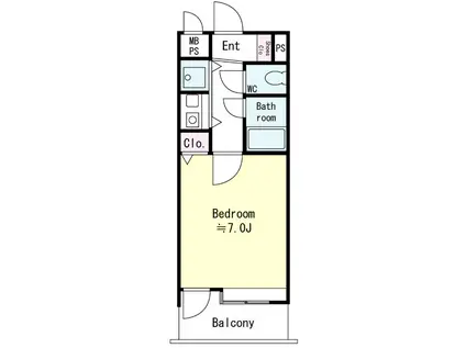 朝日プラザ久留米II(1K/2階)の間取り写真