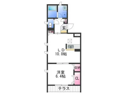シャーメゾン美桜(1LDK/1階)の間取り写真