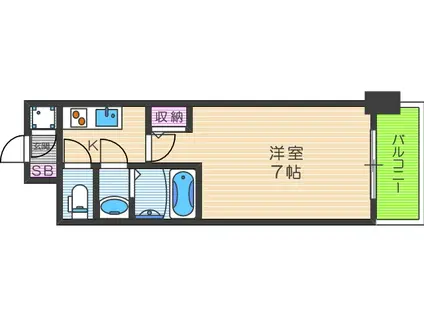 セレニテ福島カルム(1K/4階)の間取り写真