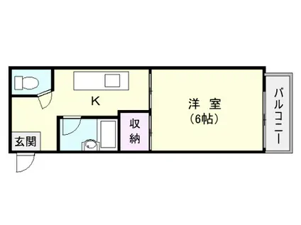 リード上本町(1K/2階)の間取り写真