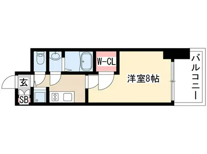 プレサンスジェネ千種内山II(1K/8階)の間取り写真