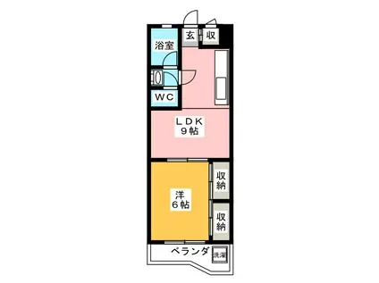 ＪＲ東海道本線 岐阜駅 バス乗車時間：42分 最寄りバス停で下車 徒歩5分 4階建 築43年(1LDK/4階)の間取り写真