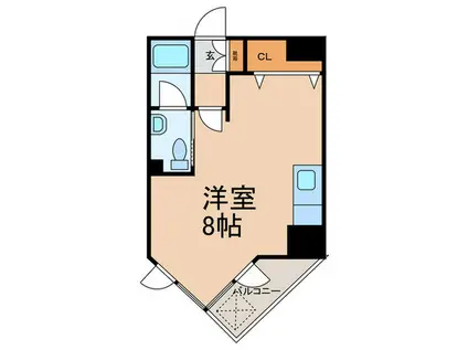 高輪マンシオン(ワンルーム/9階)の間取り写真