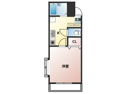 高島屋マンションII(1K/2階)の間取り写真