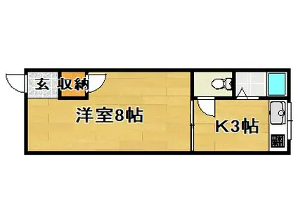 バートンハウス下新庄(1K/2階)の間取り写真