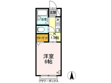 CONSTRUCT(1K/1階)の間取り写真