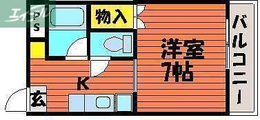 グランデュール旭川(1K/4階)の間取り写真