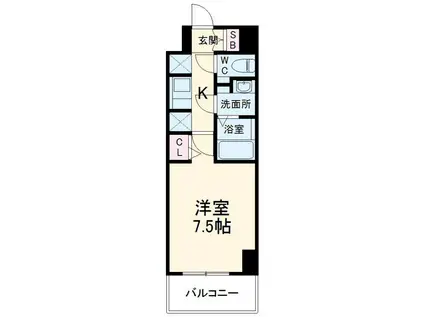 NSTAGE西所沢(1K/8階)の間取り写真