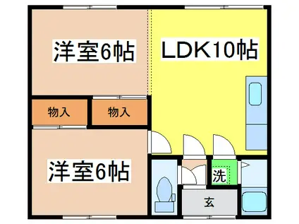 山口マンション(2LDK/2階)の間取り写真