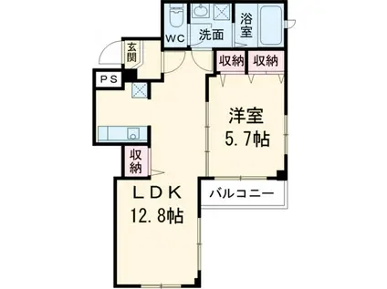 CREW HOUSE 東松戸(1LDK/2階)の間取り写真