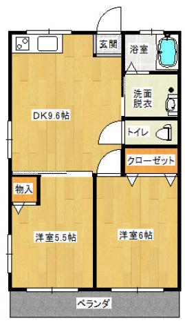 長友平四郎アパート(2LDK/1階)の間取り写真