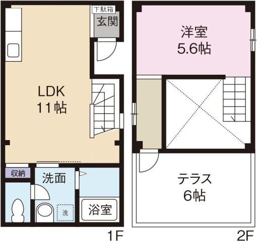 シャンパーニュ公園前(1LDK/1階)の間取り写真