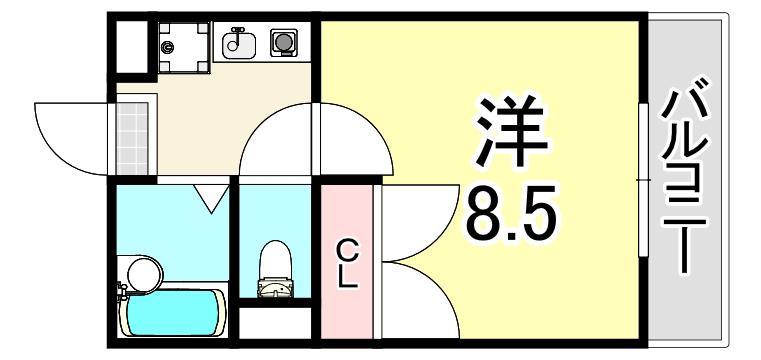 レオパレスみその(1K/3階)の間取り写真