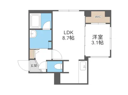 RILASSA西町南(1LDK/3階)の間取り写真