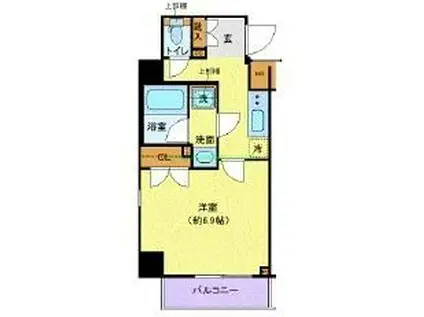 ガリシア用賀(1K/5階)の間取り写真