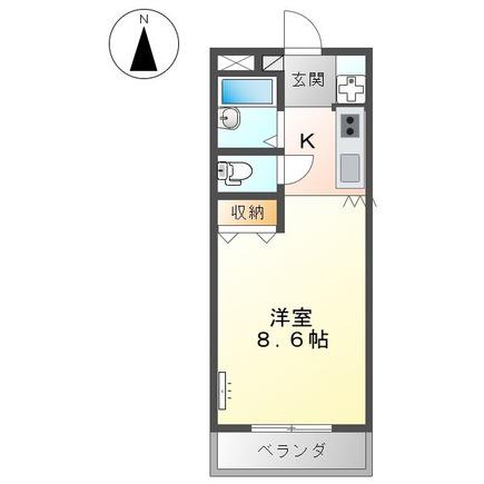 ボンブランセ(1K/1階)の間取り写真