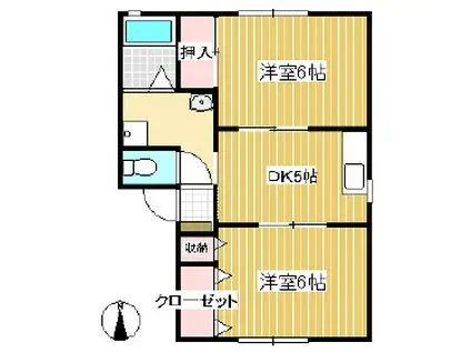 フォーレスGAKU(2DK/1階)の間取り写真