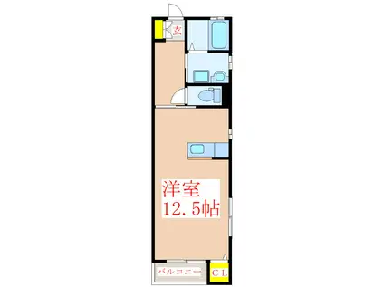 OOMS GRADE-Y(ワンルーム/1階)の間取り写真