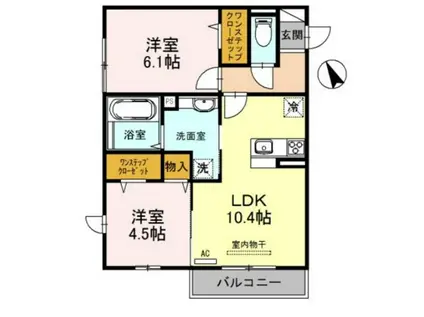 スペチアーレK(2LDK/2階)の間取り写真