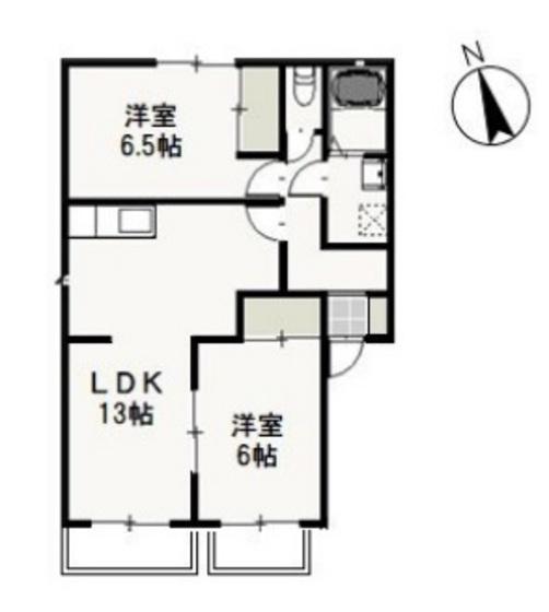 コーポ柴B(2LDK/1階)の間取り写真