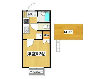 桂コーポ北荒川沖(1K/1階)の間取り写真