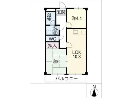 佐藤コーポ(2LDK/1階)の間取り写真