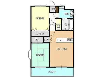 メゾン・ド・笹(2LDK/3階)の間取り写真