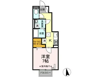 ノーブル(1K/1階)の間取り写真