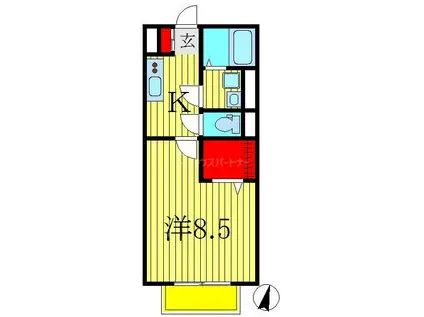 エル・スール(1K/1階)の間取り写真