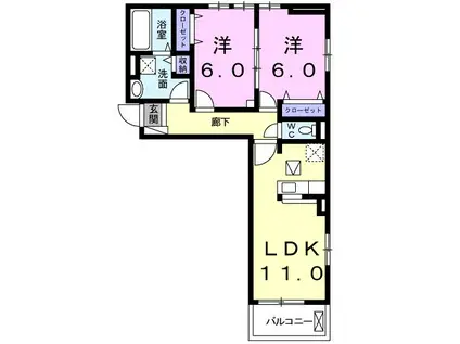 アイファ(2LDK/1階)の間取り写真