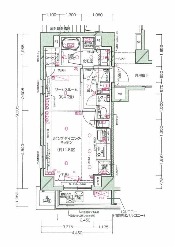 ピアース神楽坂HILLS(1LDK/4階)の間取り写真