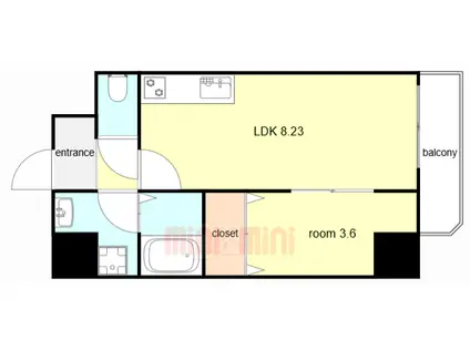 MAISON PREMIER VI(1LDK/2階)の間取り写真