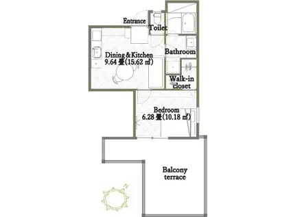THE STANDARD APARTMENT(1DK/2階)の間取り写真