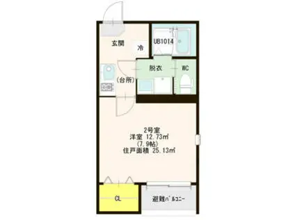 LE・ANGE弐番館(1K/3階)の間取り写真