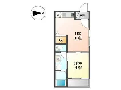 KROC(1LDK/1階)の間取り写真