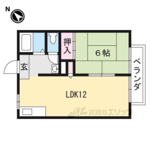 ハイツ木村(1LDK/2階)の間取り写真