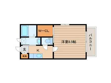 ベアージュ中里A(1K/1階)の間取り写真