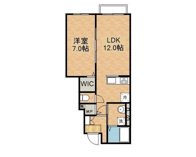URBAN BLISS(1LDK/1階)の間取り写真